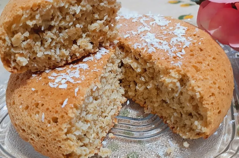 Frying pan bread with oat bran and coconut (lactose-free and gluten-free)