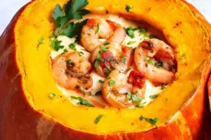 Shrimp in the pumpkin