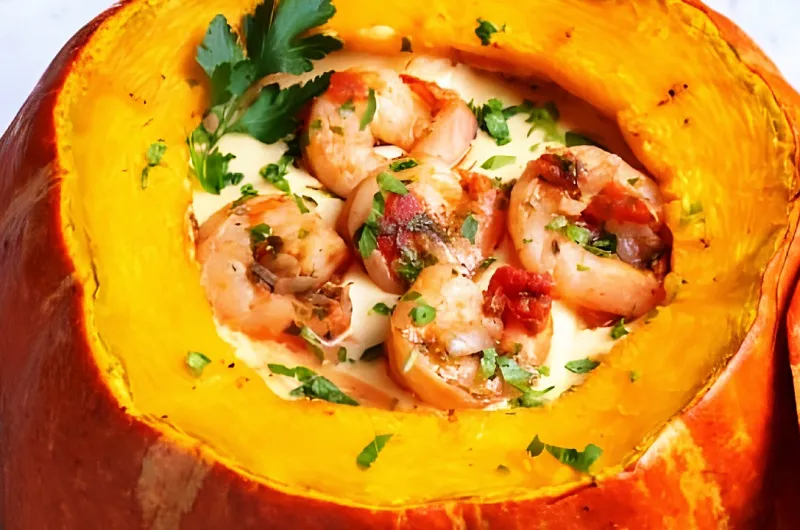 Shrimp in the pumpkin