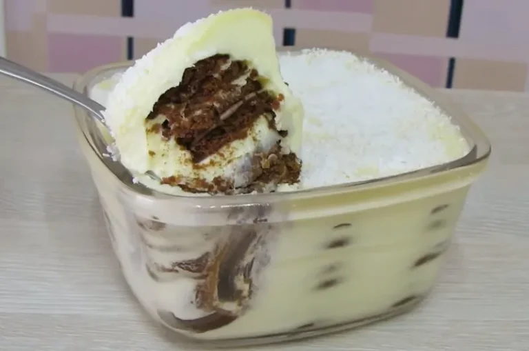 Creamy Coconut Pavé with Chocolate Wafer