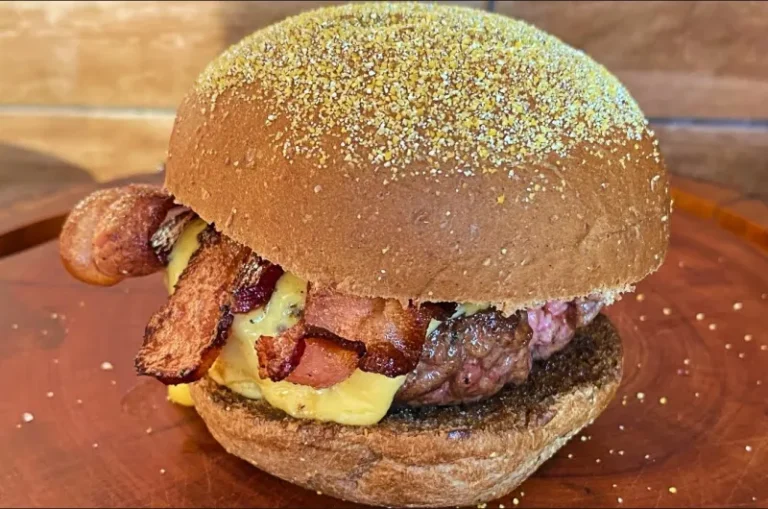 Homemade Burger on the Barbecue Grill