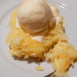 Baked Coconut Candy with Ice Cream