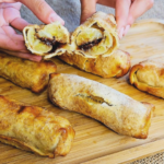 Banana and Chocolate Rolls with Pastry Dough in the Air Fryer