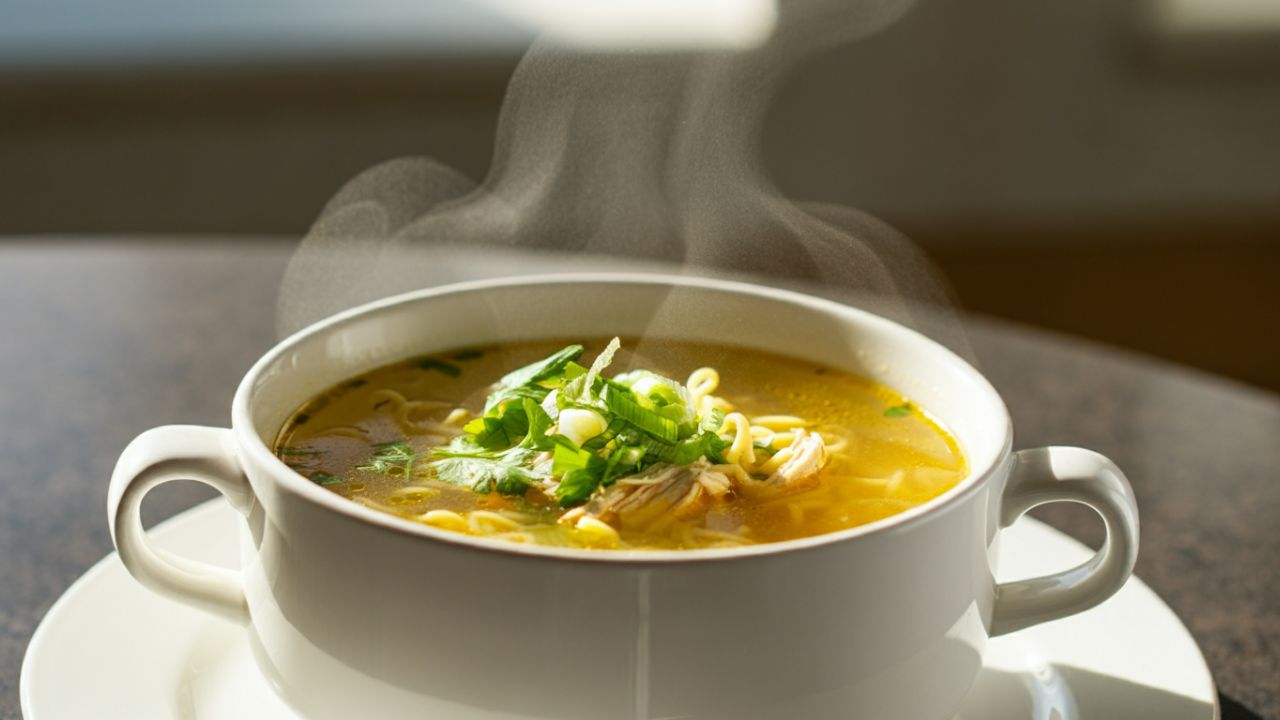 Soupe de nouilles au poulet maison