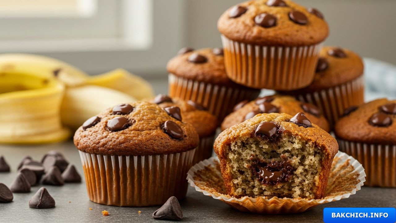 Muffins à la banane et aux pépites de chocolat